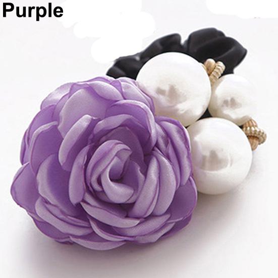 Леди Девушка Шикарный Сладкий Цветок Розы Повязка Для Волос Из Искусственного Жемчуга Держатель Для Хвоста Повязка Для Волос