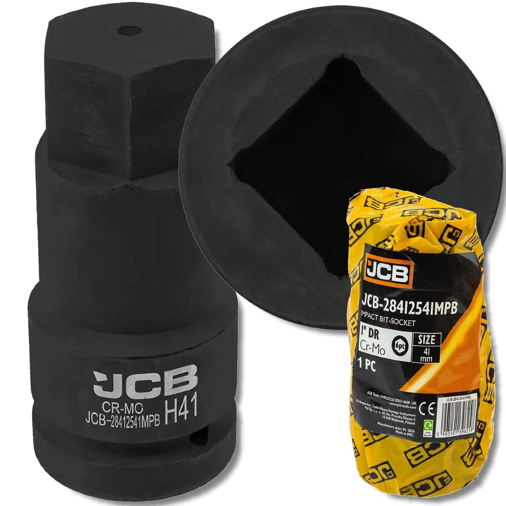 JCB Impact Bit Socket 1" 41mm 6-point Cr-Mo Socket Wrench