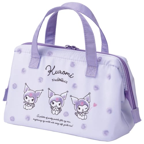 Skater Lunch Bag, Insulated, Clasp Purse, Women's, Sanrio, Kuromi, Watercolor Cosmetics, KGA1-A