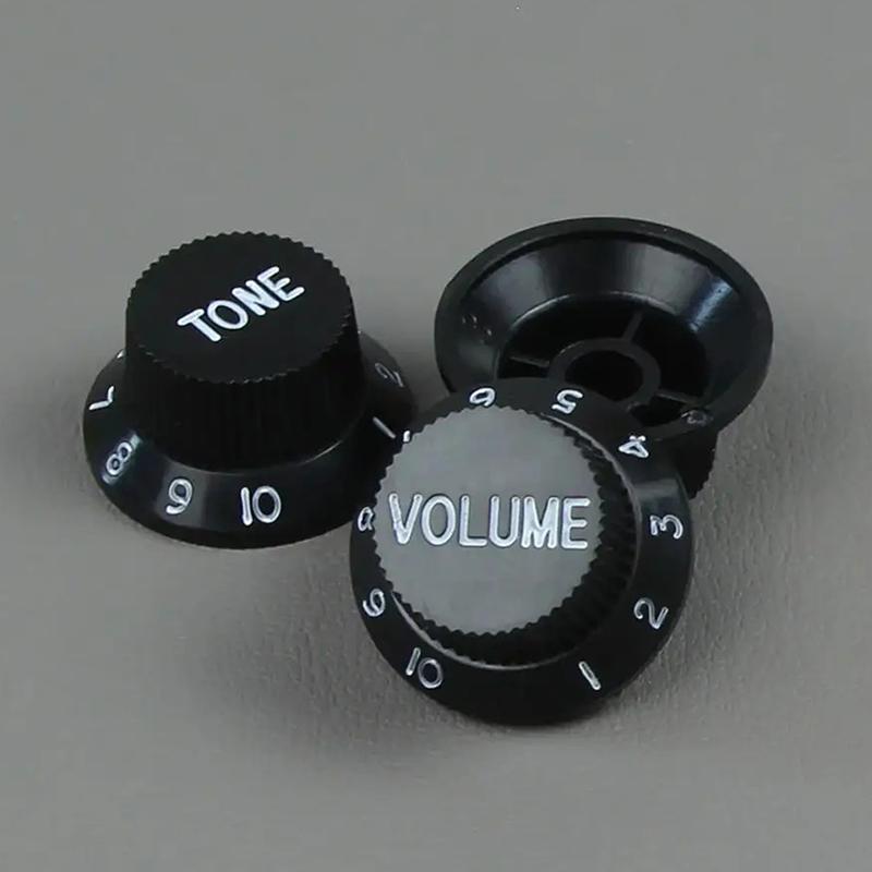 2Pcs Plastic St Guitar Knobs 2T1V Volume Tone Control Knobs Top Hat Caps Buttons Electric Guitar Parts