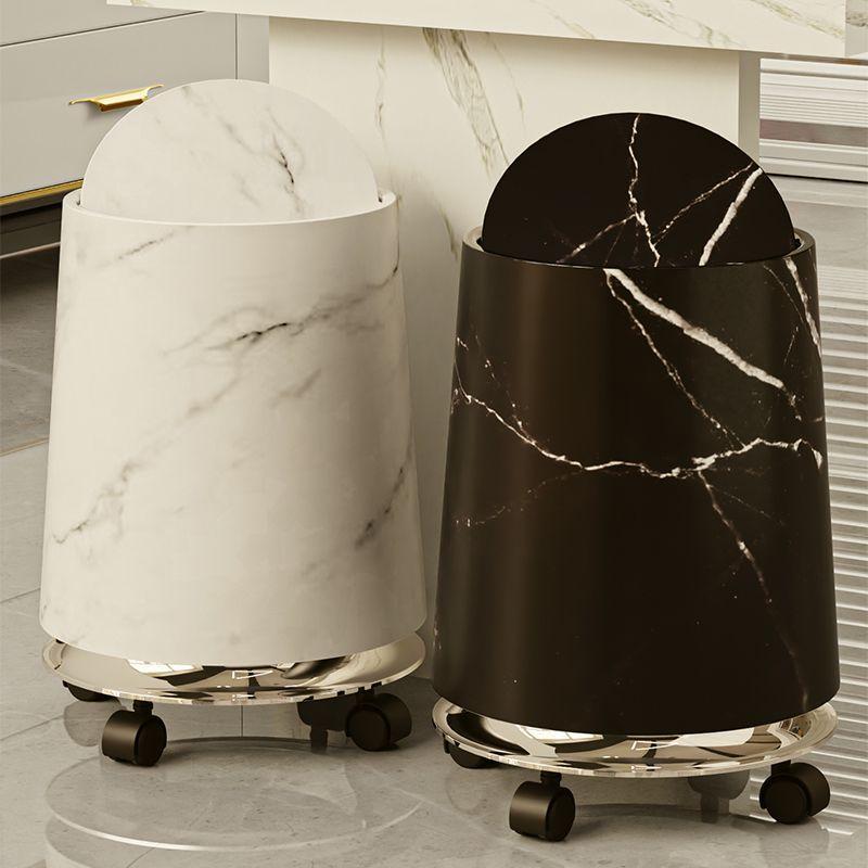 Large Capacity Trash Can Luxury Removable Litter Bins Living Room Rotating Wastebasket Food Recycle Dustbin Cleaning Supplies