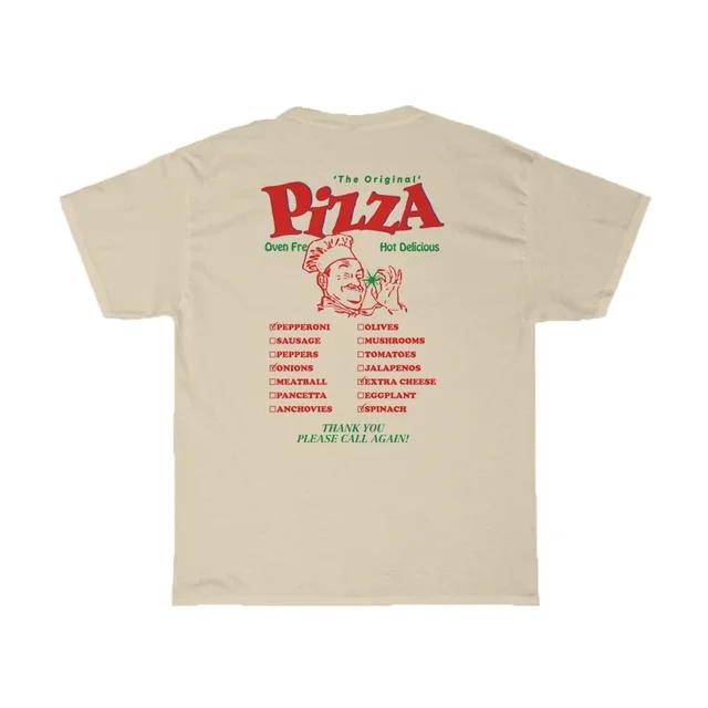 Hb503chef Pizza Back Print Women Tshirts Loose Streetwear Graphic Tops Cute Food T Shirt Unisex Vintage Grunge Tees Clothes