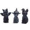 1pc Black Cat Statue Mysterious Cute Cat Witch Cat Figurine Witches Decor Desk Ornament Hand-Painted Sculpture for Halloween