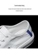 Four Seasons Men's White Canvas Shoes: Korean Style, Casual, Breathable, Lace-up, Low-top Fashion Sneakers.