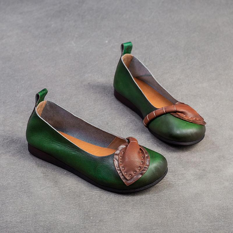 Johnature Туфли на плоской подошве из натуральной кожи в стиле ретро, ​​повседневная универсальная женская обувь на мягкой подошве с круглым носком и мягкой подошвой