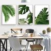Scandinavian Style Green Tropical Leaves Wall Art Canvas  Plants Nordic Posters and Prints Wall PicturesFor Living RoomPainting