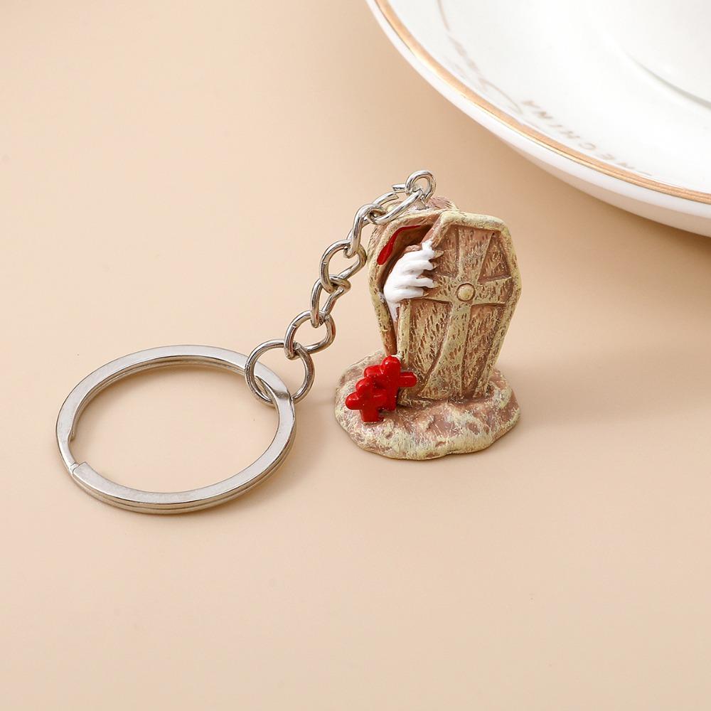 6pcs Mini Halloween Ghost Pendant Resin Craft Skeleton Keychain Fashion Skull Car Keyring Gifts