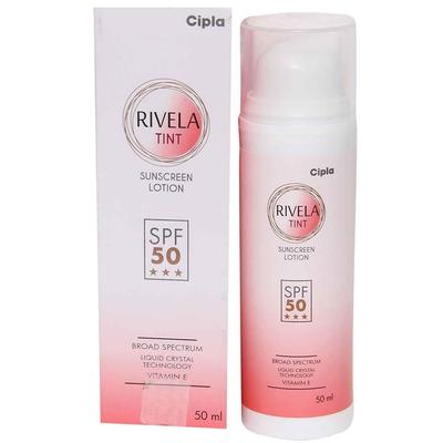 Rivela Tint Солнцезащитный лосьон SPF 50 Широкий спектр защиты от УФ-лучей 50 мл 1 шт.