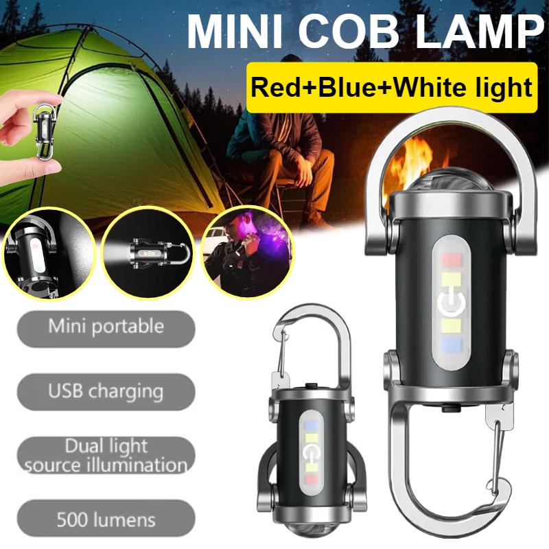 USB перезаряжаемый брелок-фонарь EDC COB рабочий фонарь ультра яркий мини портативный фонарь для кемпинга и прогулок