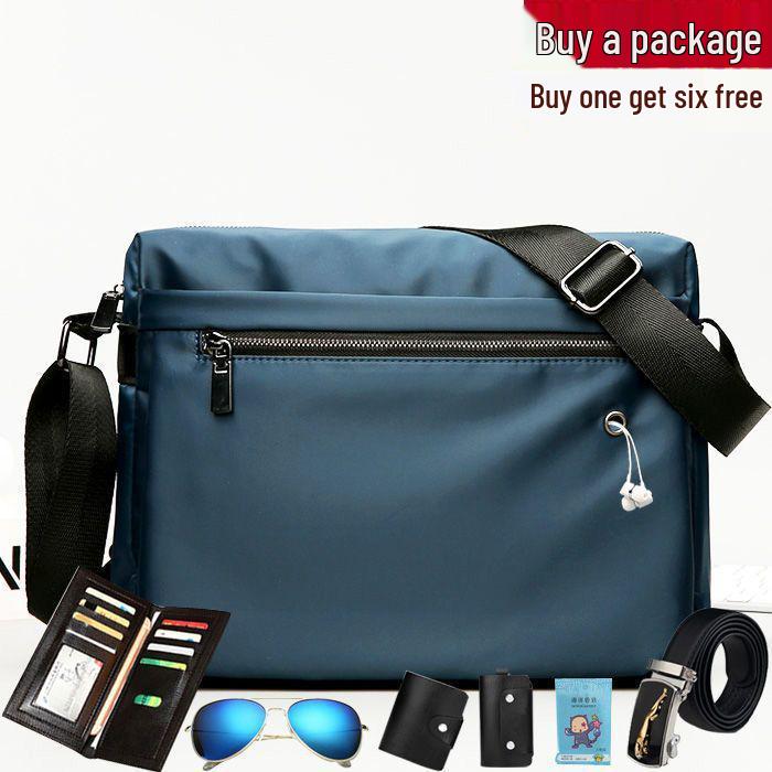 Men's Waterproof Oxford Cloth Crossbody Shoulder Bag - Large Capacity Canvas Messenger Backpack