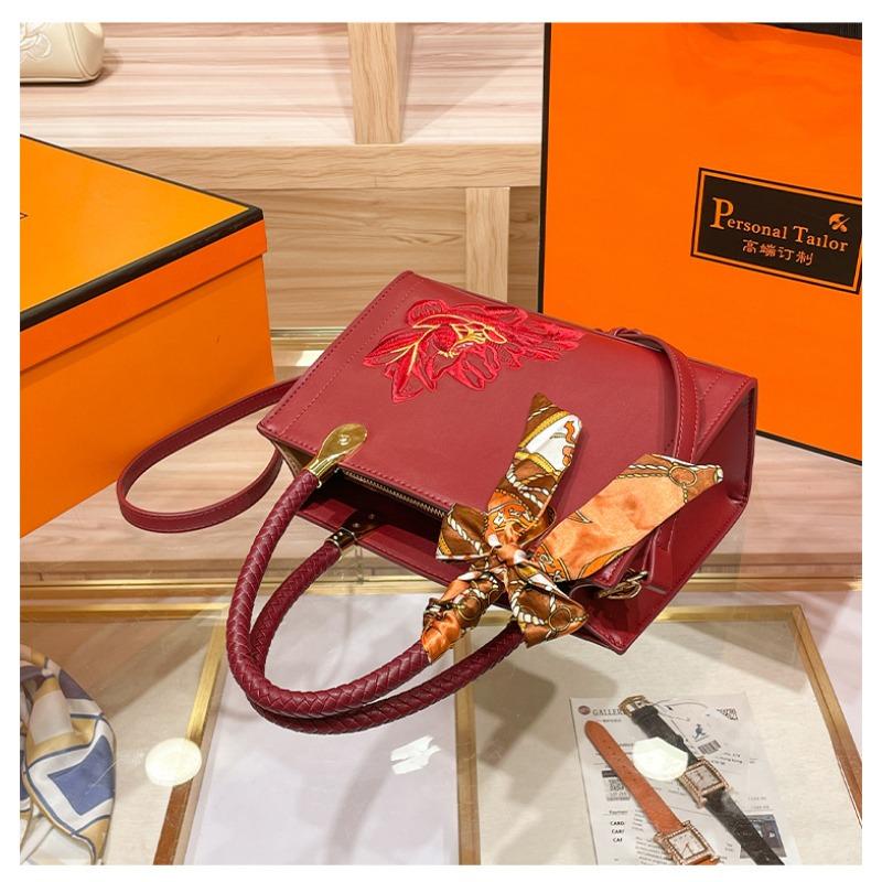 Свадебная сумка WDPOLO, женская сумка, новинка 2023 года, роскошная атмосфера, большая вместительная сумка для мамы с вышивкой лотоса, сумка 8095