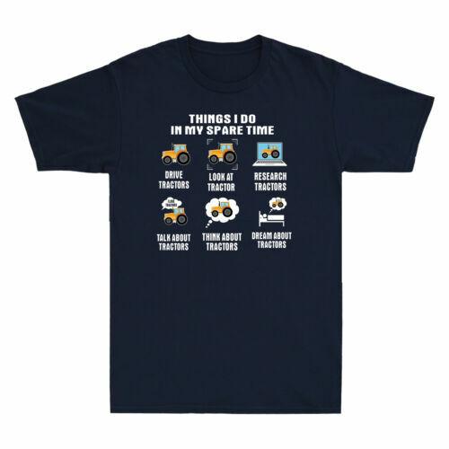 Trucker Things I Do In My Spare Time Farmer Tractor Funny Men T-Shirt Black Tee