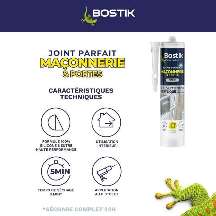 BOSTIK Joint parfait maçonnerie huisserie ton pierre - Cartouche 280 ml