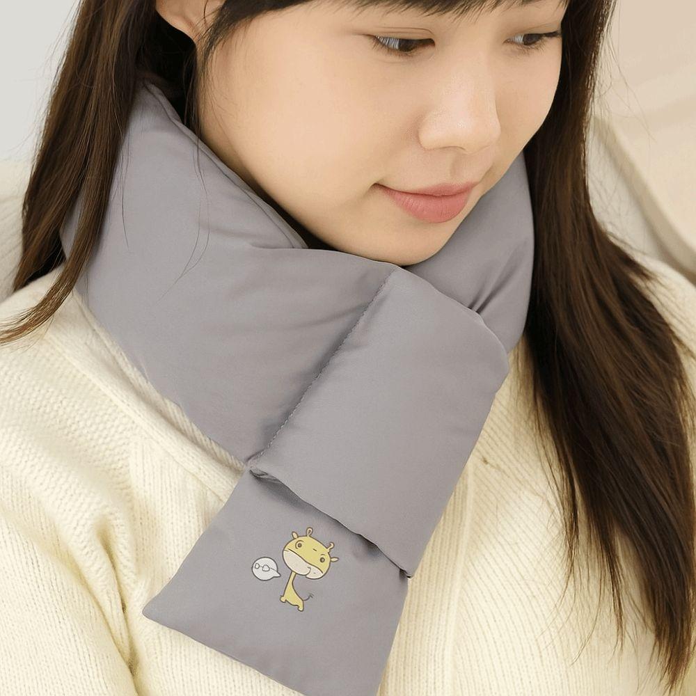 Windproof Down Cotton Scarf Solid Color Thermal Warm Scarf Fashion Winter Cross Scarf Outdoor