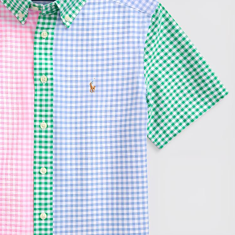 Polo Ralph Lauren SS24 клетчатый принт однобортная повседневная рубашка с коротким рукавом детские рубашки многоцветные CWPOWOVY6820466-999