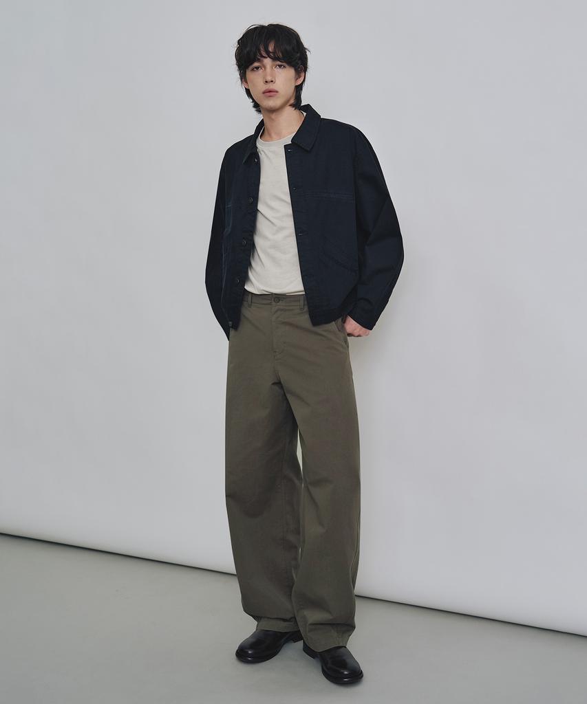 COSTUME O’CLOCK Cotton Washed Curved Pants Ash Brown Coospt251Ashbrown
