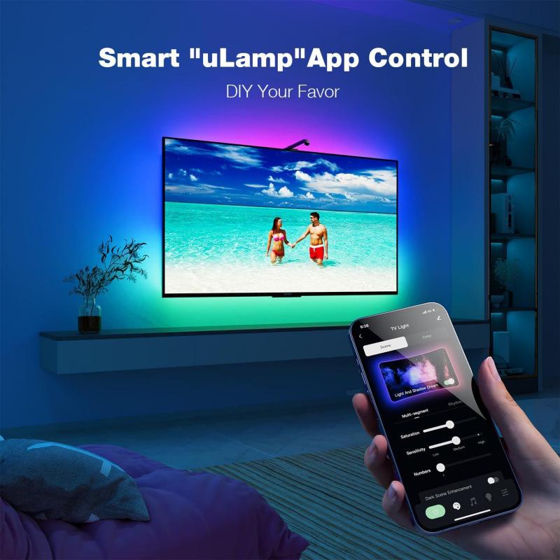 Bluetooth RGB Цветосинхронизированная Светодиодная Лента с Камерой и Самоклеящейся Подложкой для Телевизоров