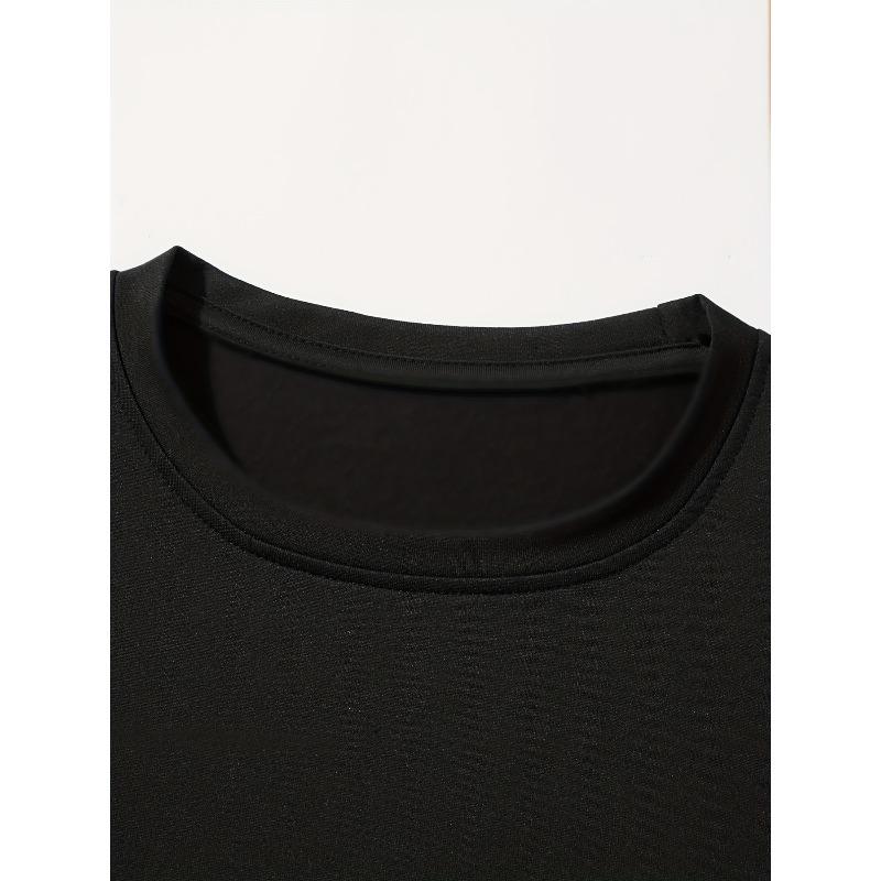 Европейские размеры Мужская футболка большого размера Оверсайз Летняя с коротким рукавом Круглый вырез Повседневная с эластичностью и удлиненным кроем, Дышащая ткань Подходит