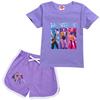 Kids Girls Anime Cartoon POP Singer Rumi Zoey Mira Printed Casual Short Sleeves T-Shirt Shorts Clothes Set