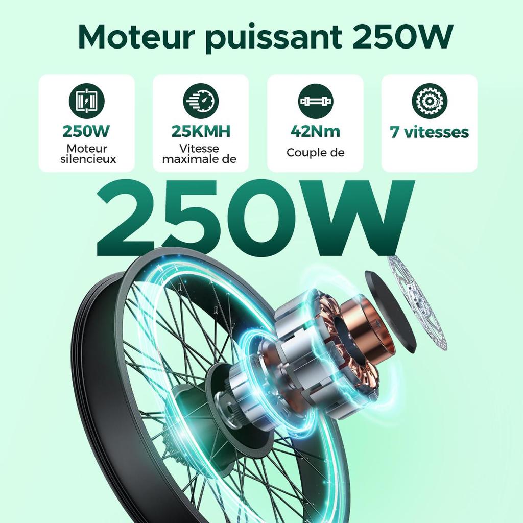 HillMiles MileCity 1, 26" Step-Through Electric Bike, 250W Motor, 36V 13Ah Battery, 25 KM/H, 7 Speed, Perfect for Urban Commuting