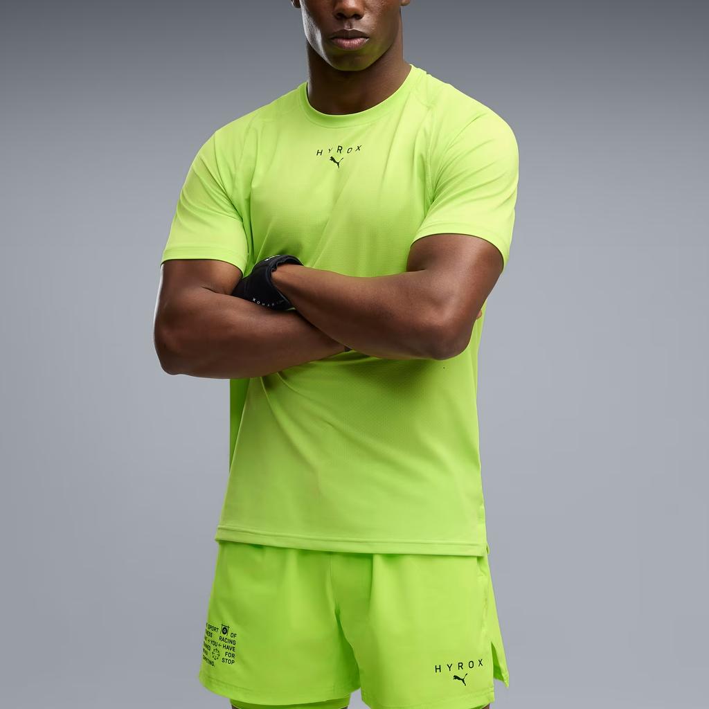 Men's PUMA Fitness Clothing Men's Sunshine Lime Crew Neck Moderate