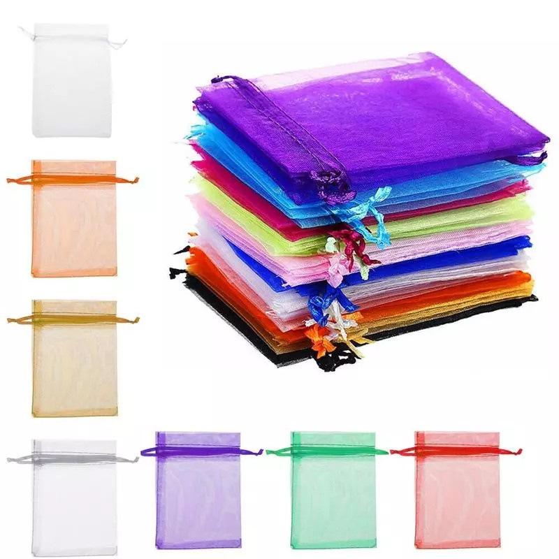 100pcs 7x9cm String Makeup Bag Colorful Drawstring Bag Jewelry Packaging Bags Wedding Gift Storage Drawstring Pouches