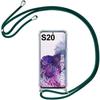 Protective Case - BOOLING - for Samsung Galaxy S20 - Flexible TPU Silicone - Night Green Lanyard - Anti-Scratch