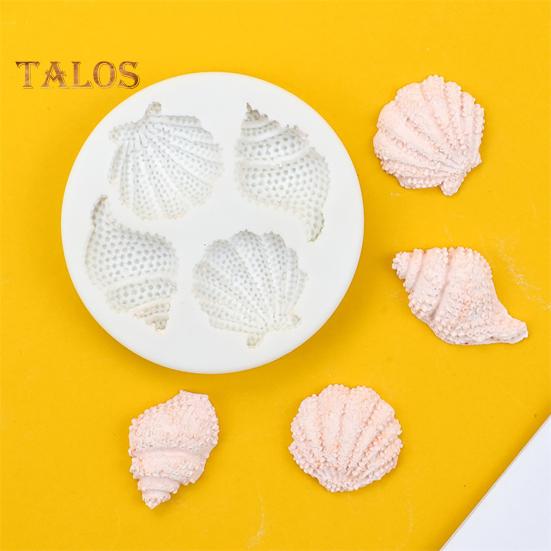 Форма в виде раковины, легкий инструмент для выпекания, без запаха, полезная, 4 полости, форма для украшения торта для вечеринки, пекарня