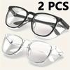 Lightweight Plastic Frame Transparent Lens Black and White Optional Unisex Fashionable Glasses Casual Accessories