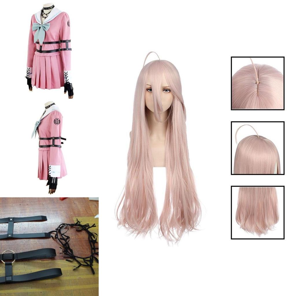 Косплей костюм Ирумы Миу из Danganronpa V3, шикарный костюм-униформа, полный комплект в розовом и белом цвете