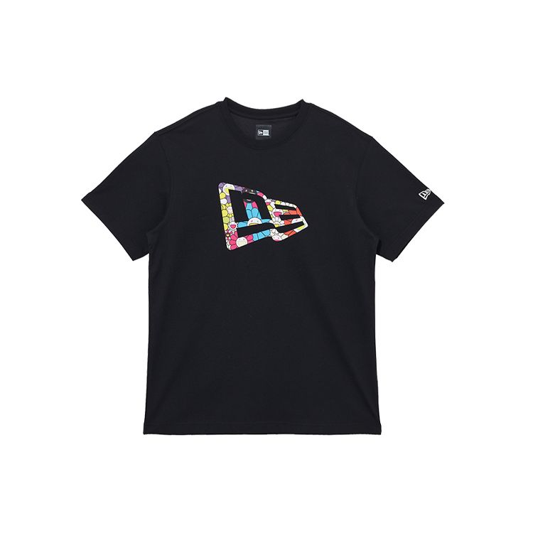 New Era X Takashi Murakami Флаг Свободный крой Короткий рукав Футболка Черный Мужской Уличная одежда 13082099