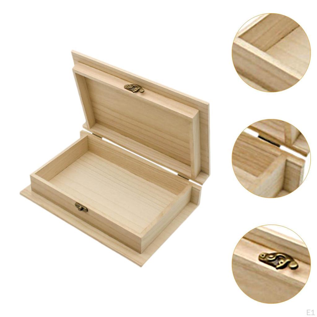 Деревянная шкатулка для хранения книг, контейнер для ювелирных изделий, многофункциональный органайзер для косметики, декоративный элемент для ногтей