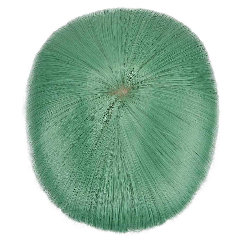 Wig Bob Short Full Wig Small Face Wig with Net Heat Resistant Colorful 17 Colors Available Women's (Green)