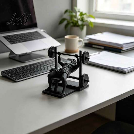 Workout Room Accessories 3D Printed Fitness Man Figurine Barbell Statue for Gym Decor Muscular Unique Muscle Statues Desktop Ornament Compact