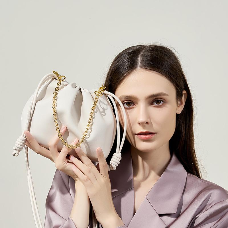 Сумка-облако из коровьей кожи Сумка-цепочка Сумка-благословение Маленькая сумка-ведро Универсальная кожаная сумка