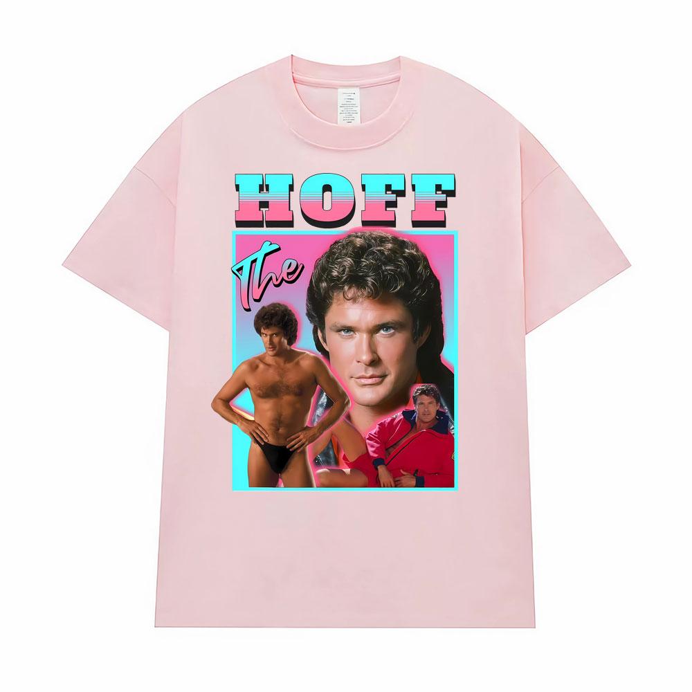 Hoff David Hasselhoff Homage Graphic Tshirt Unisexs Women Fashion Humor T Shirt Streetwear Short Sleeves Oversized Loose Tshirts
