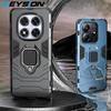 KEYSION Shockproof Armor Case for Redmi Note 14 4G 14 Pro+ 5G Silicone+PC Ring Stand Phone Back Cover for Redmi Note 14 Pro 5G