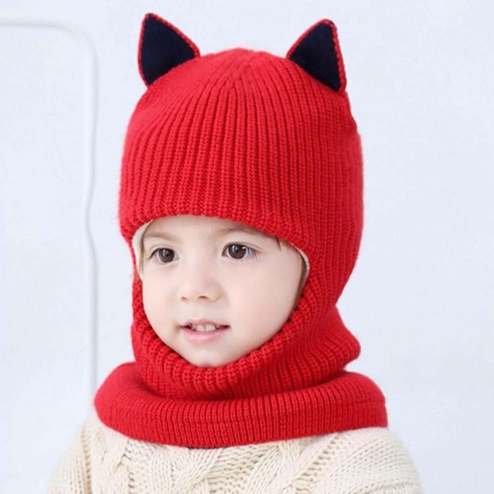 Thickened Knitted Baby Hats Keep Warm Warm Fleece Hats Cute Style Cute Cat Ears Hats  Cold Weather