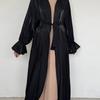 Silk Satin Abaya: Sun Protection Robe & Cardigan