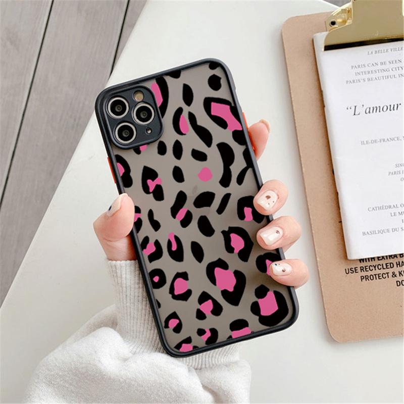 Модный чехол с леопардовым узором для iPhone 12 11 Pro Max XS Max XR X 13 12 Mini 7 8 Plus SE2020, матовый бампер, противоударный прозрачный чехол