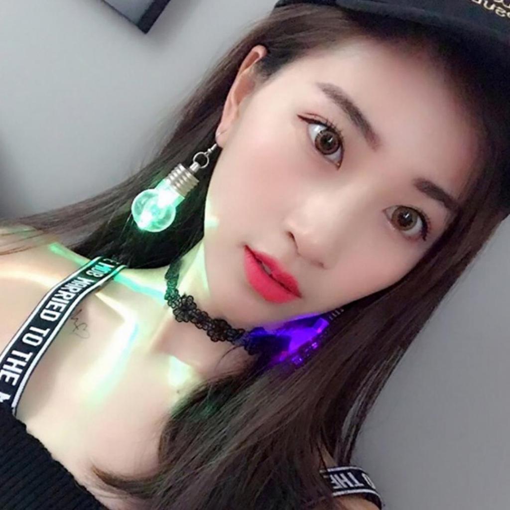 Silver Plated LED Bulb Lighting Hook Earrings Party Pub Club Women Jewelry Decor