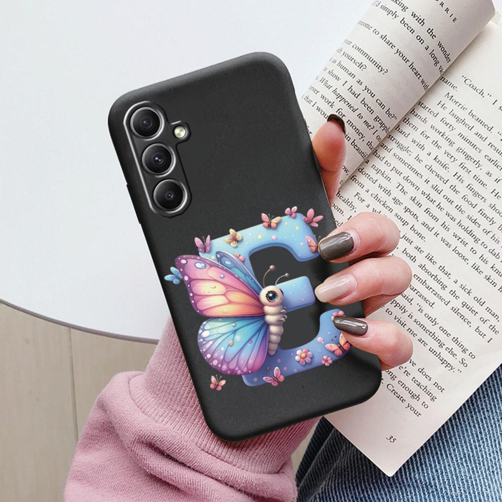 Phone Case For Samsung Galaxy A15 A25 A35 A55 A13 Colorful Letter Love Flower Butterfly Women INS Shell Fundas Bumper Soft Cover