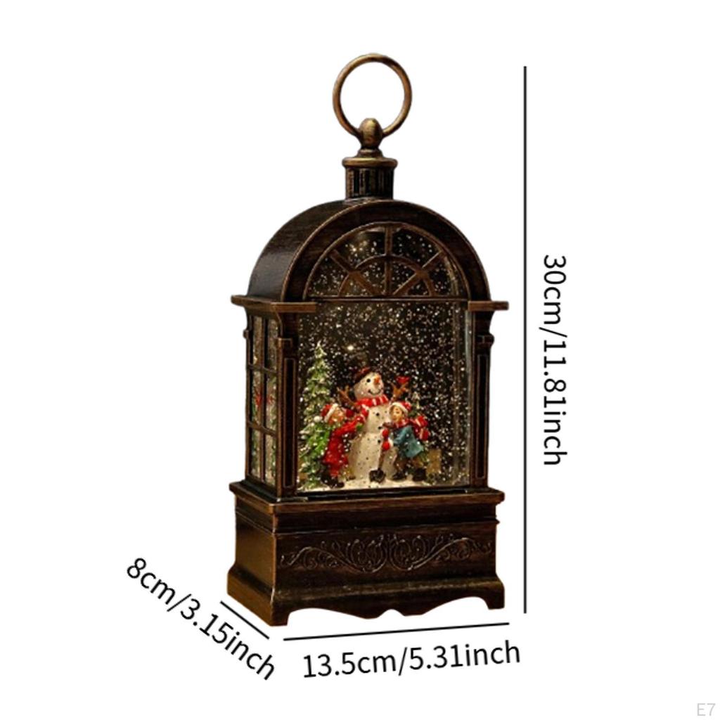 Christmas Music Box Desktop Figurine Lantern Portable Ornament Lighted for