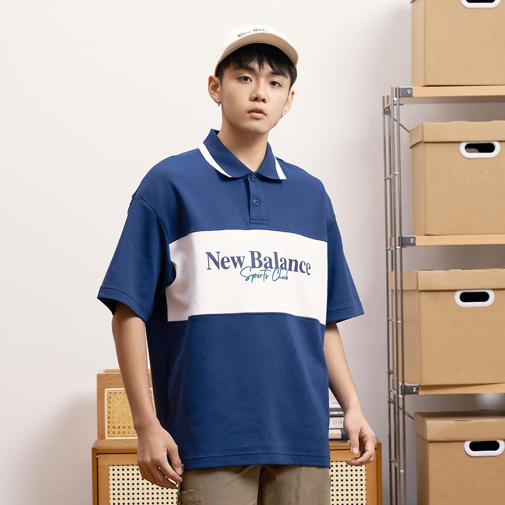 New Balance Мужская рубашка-поло синяя 5FD24203-NV