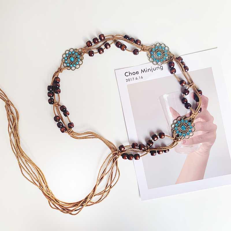 Богемный Этнический Металлический Пояс-Цепочка на Талию Высокого Класса для Женщин - Ретро, Универсальный Модный Аксессуар