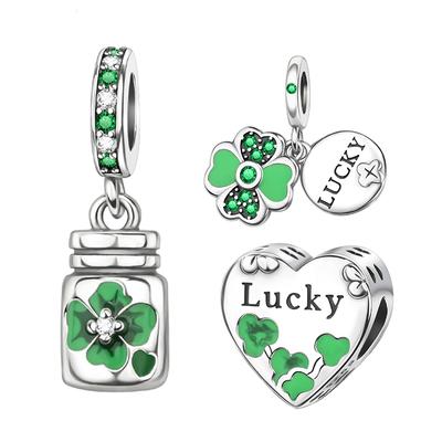 Медные Подвески Fit Charms 3 мм Настоящие Браслеты Ожерелья Женские Подвески Четырехлистник Удачи Сделай Сам Красивые Ювелирные Изделия Подарок