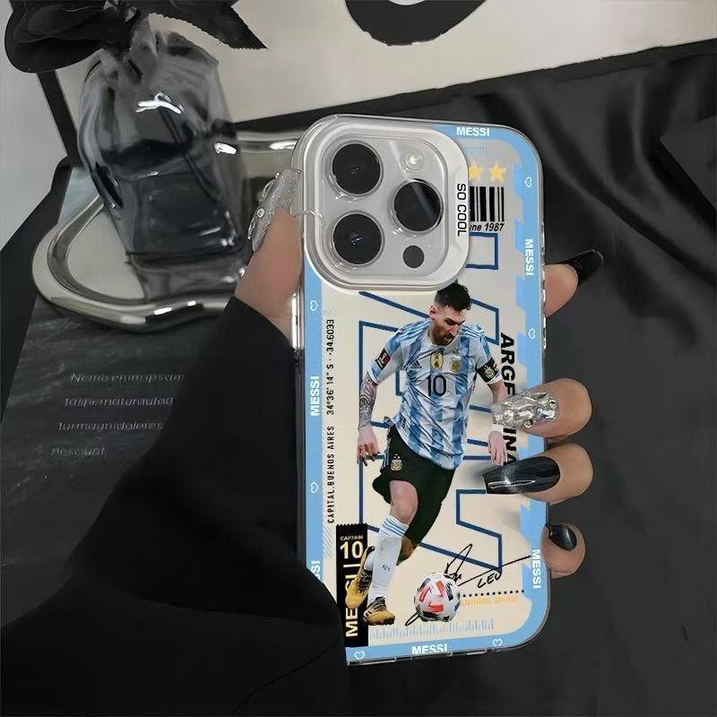 Soccer Messi Apple iPhone Case Shockproof Protective Cover Soft TPU Material Precise Cutouts Compatible with iPhone 14/13/12 Series