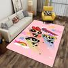 "Cartoon Superhero Girls Pink Carpet with Stars and Rainbow Design" Suitable for use as an anti-slip for living room bedroom sofas
