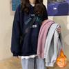 Optional Thickness 2023 Women's Hooded Sweatshirt: Loose Korean Style for Ladies and Students