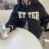 Осень Зима Свободная Студенческая Бейсбольная Куртка с Подкладкой Утепленные Женские Стеганые Куртки